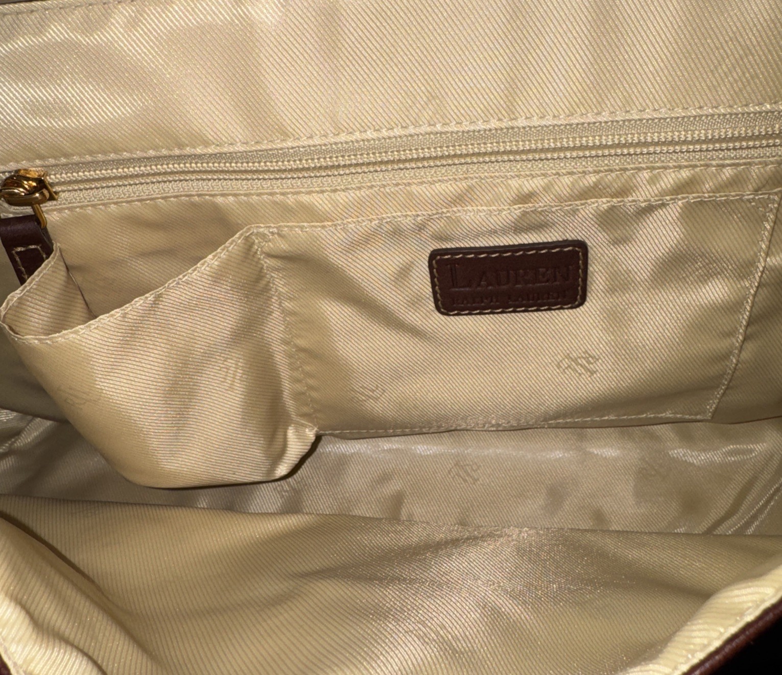 NWT Lauren Ralph Vintage Satchel Bag Gold Hardware Buckle Turn Lock Doctor Bag