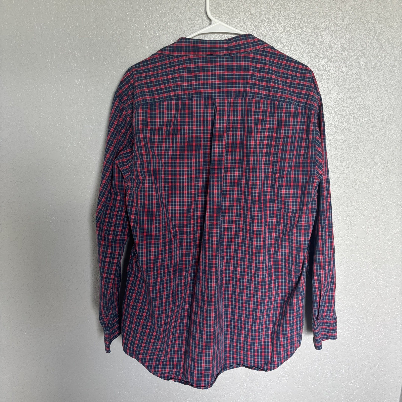 Vineyard Vines Murray Shirt Mens X-Large Slim Fit Red Blue Plaid Long Sleeve