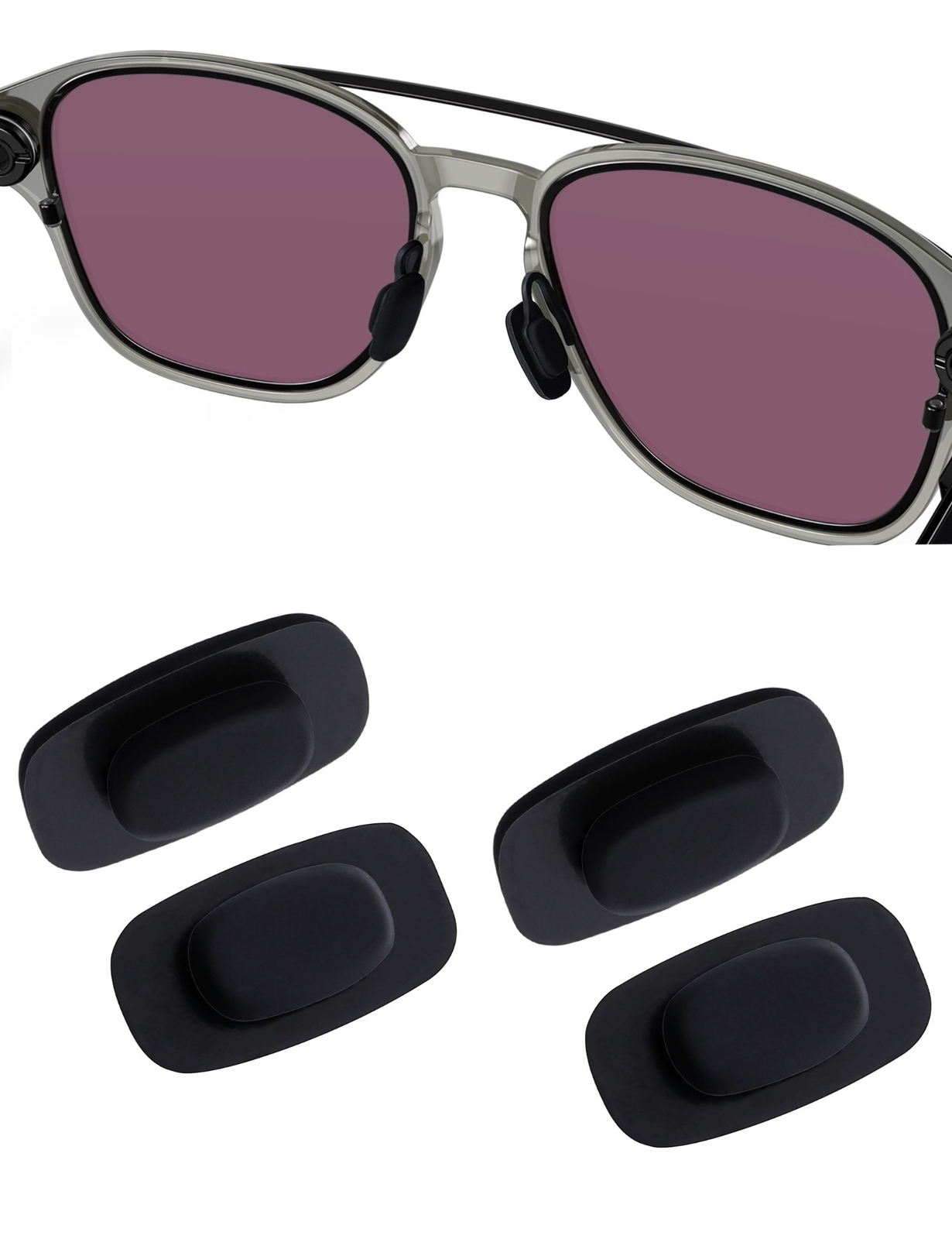 Replacement Silicon Black Nose Pads for Sunglasses Frames 12mm