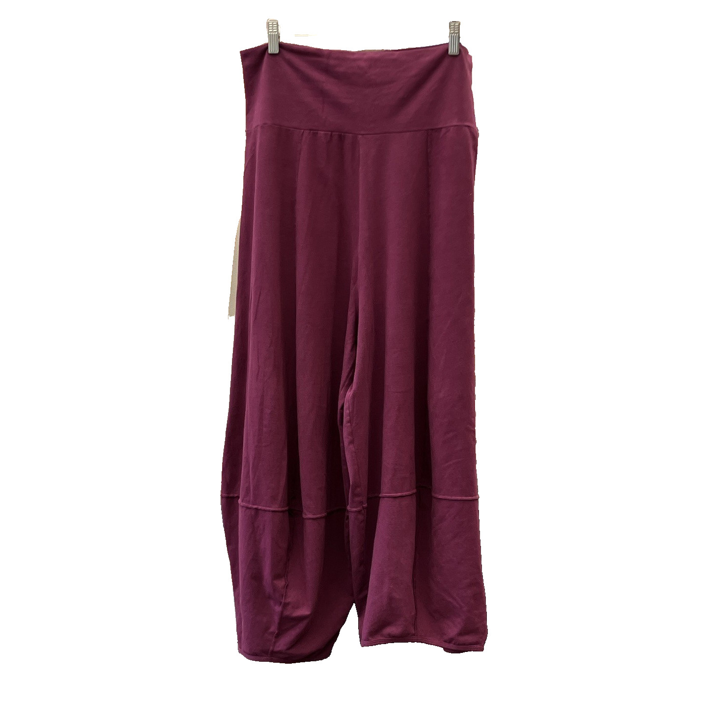 Blue Fish Women’s Magenta Organic Cotton Stretch Wide-Leg Pants, Elastic Waist