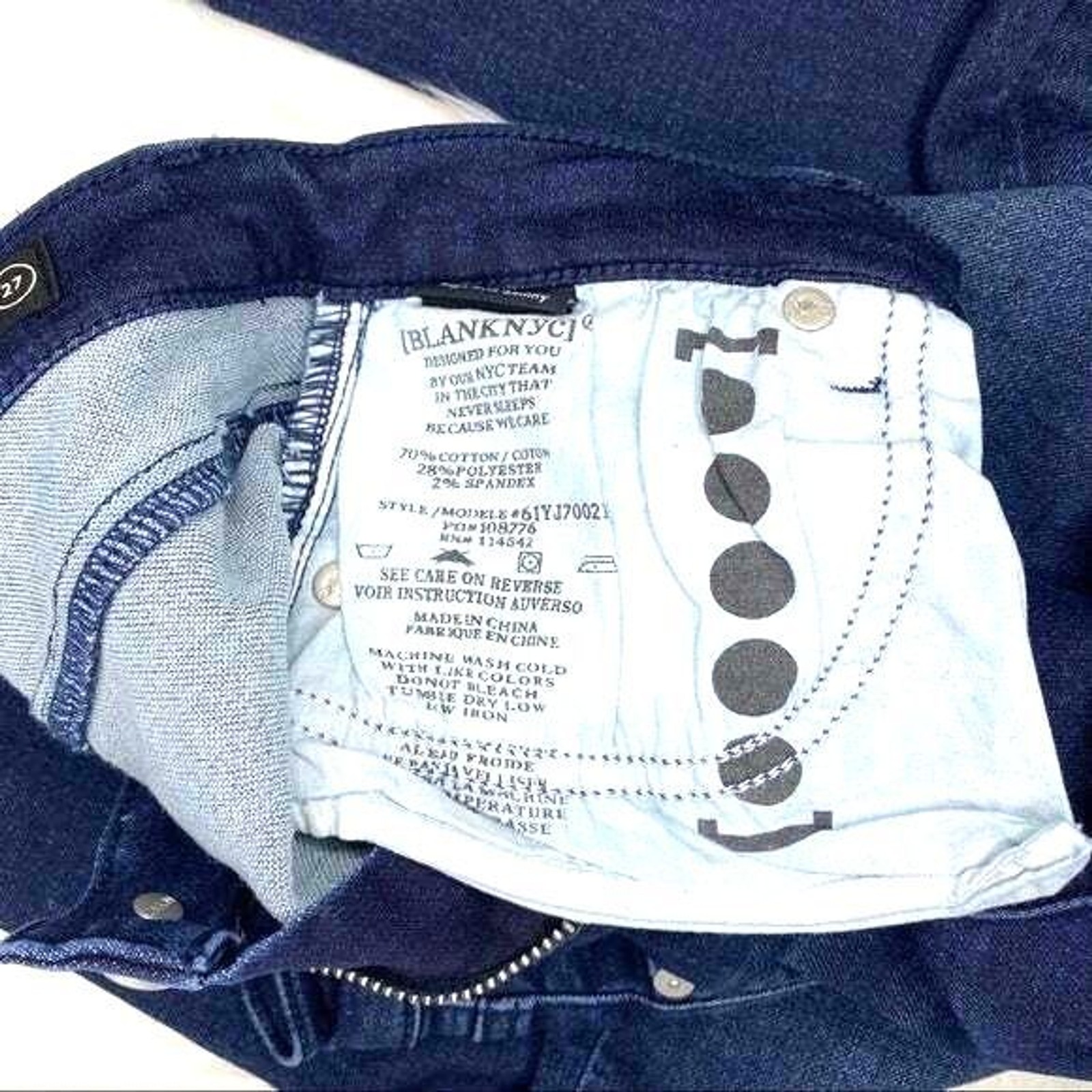Blank NYC Womens Skinny Jeans Size 27 Dark Blue Stretch Denim New Tags