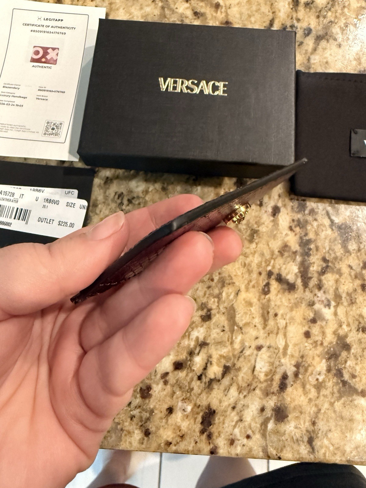 Versace Burgandy Card Holder