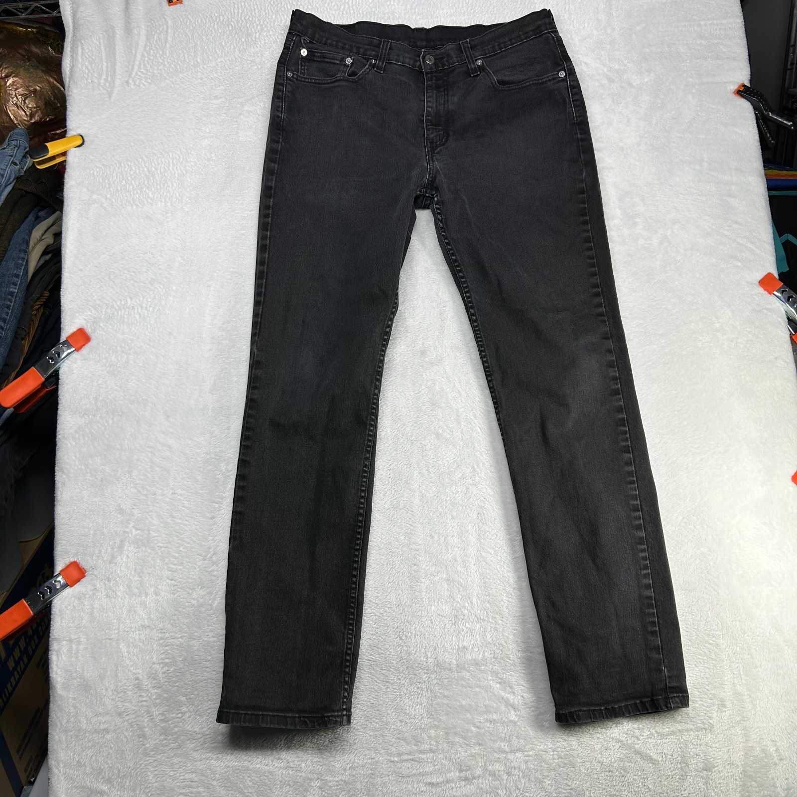 Levi’s 514 Straight Jeans Men’s Black Denim Mid Rise Pockets Classic – 33X31