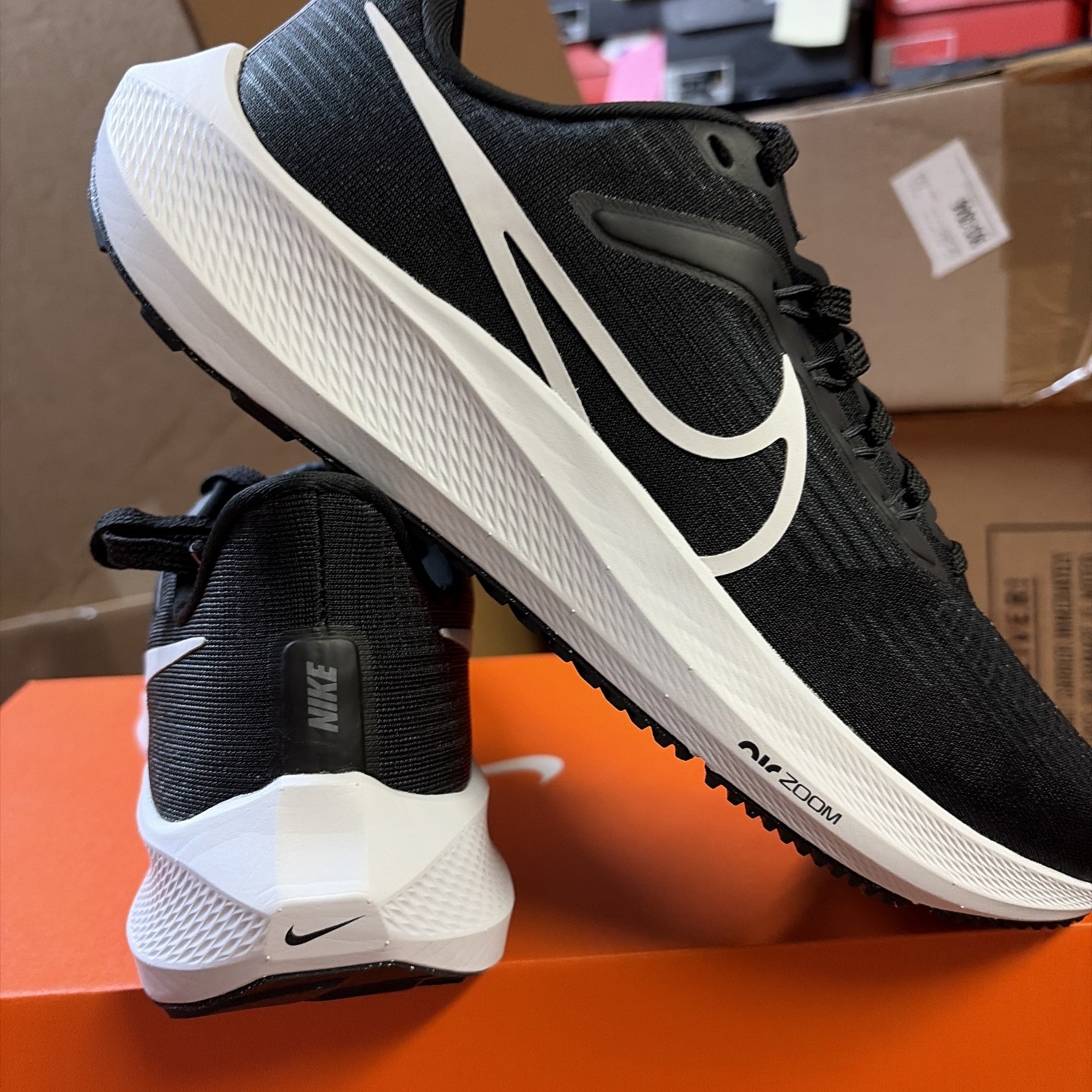 Mens Sz 9 Nike Air Zoom Pegasus 39 Black White Grey Running Shoes DH4071 001 New