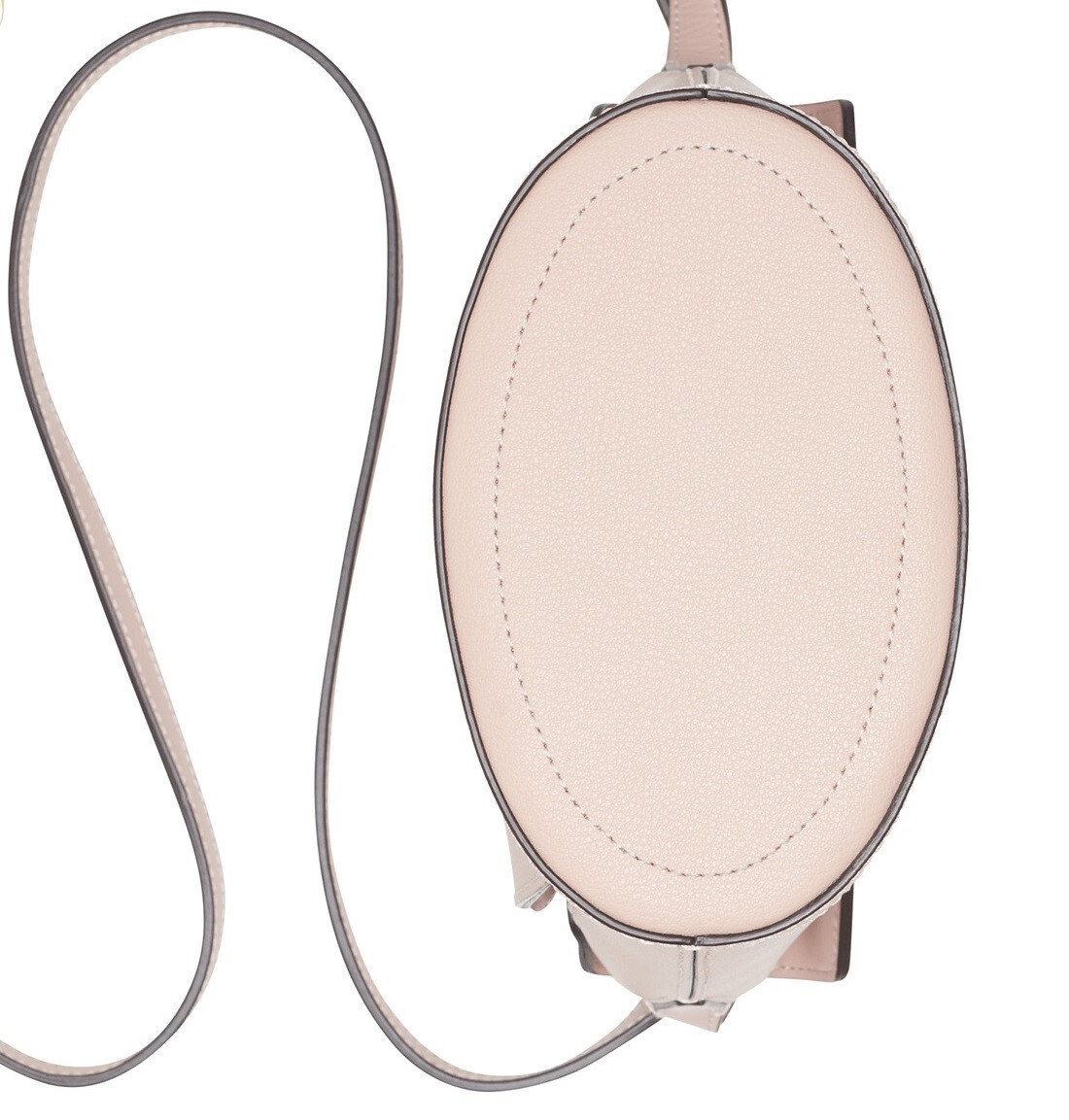 CALVIN KLEIN Womens Lock Daytonna Leather Bucket Bag Crossbody $198 Blossom Pink