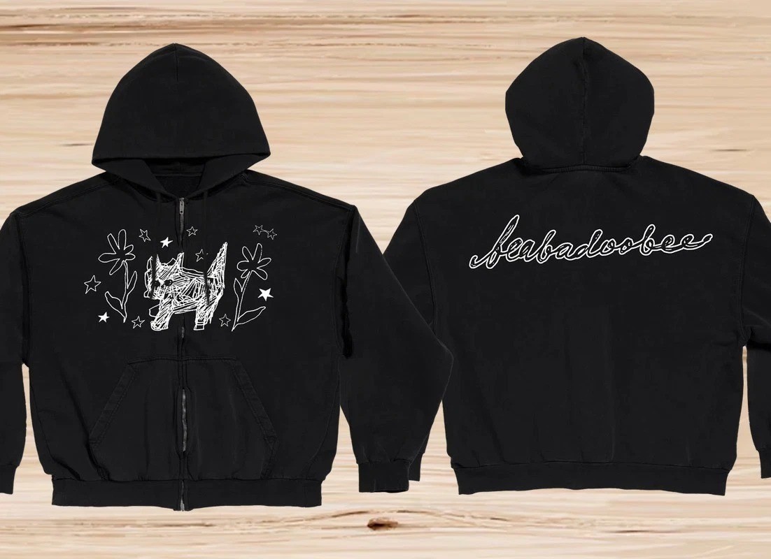 Beabadoobee Scribble Cat Zip Hoodie Holiday Christmas