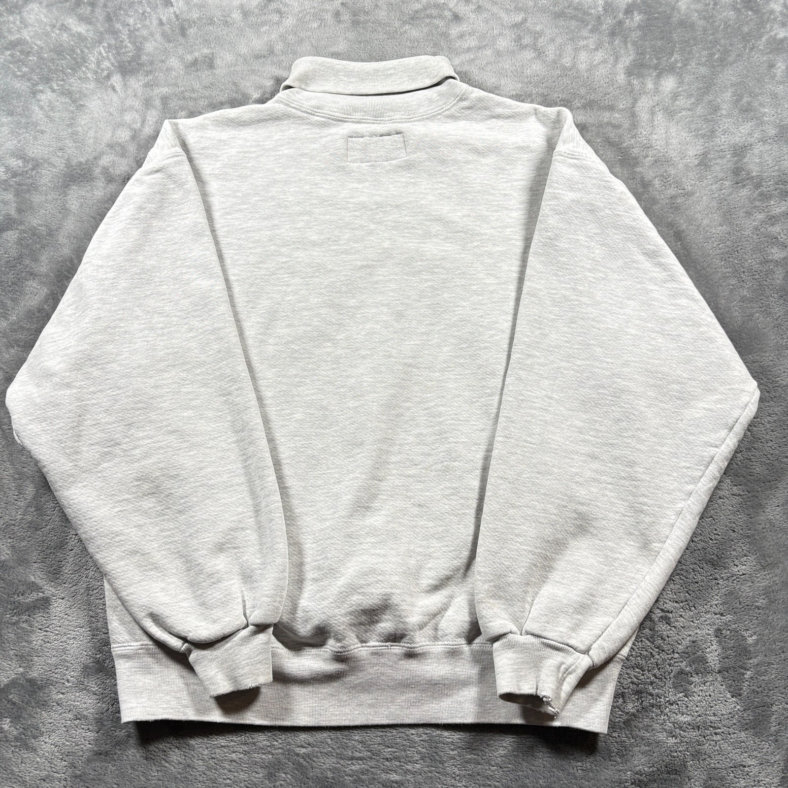 Russell Athletic Sweatshirt Mens Large White Cotton Turtleneck Fleece Lined