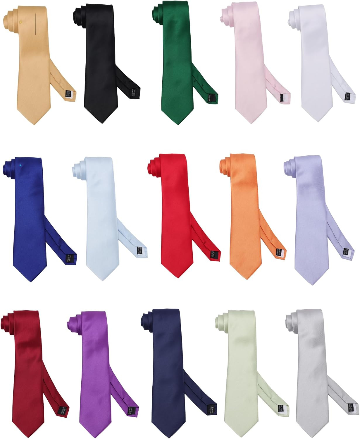 Forony Mens Necktie Solid Pure Color Plain Ties Formal for Men 3.15”（8 CM） f…