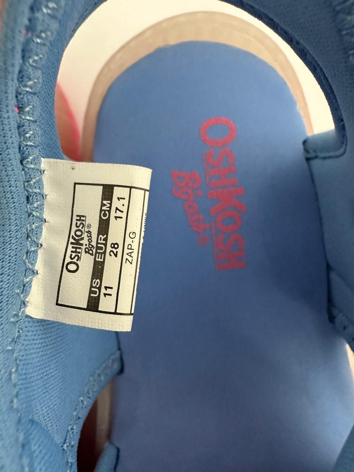 OshKosh B’Gosh Zap-G Toddler Girls Size 11 Pink/Blue Fisherman Sandals