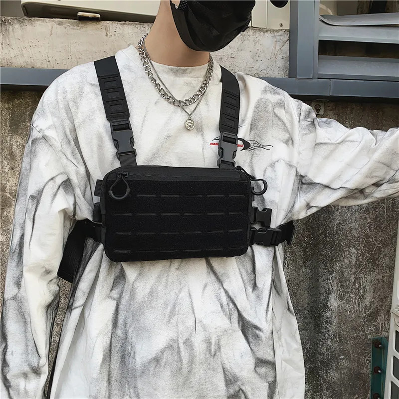 Functional Tactical Chest Bag Exercise Travel Vest Pack Oxford Cloth Vest Storag