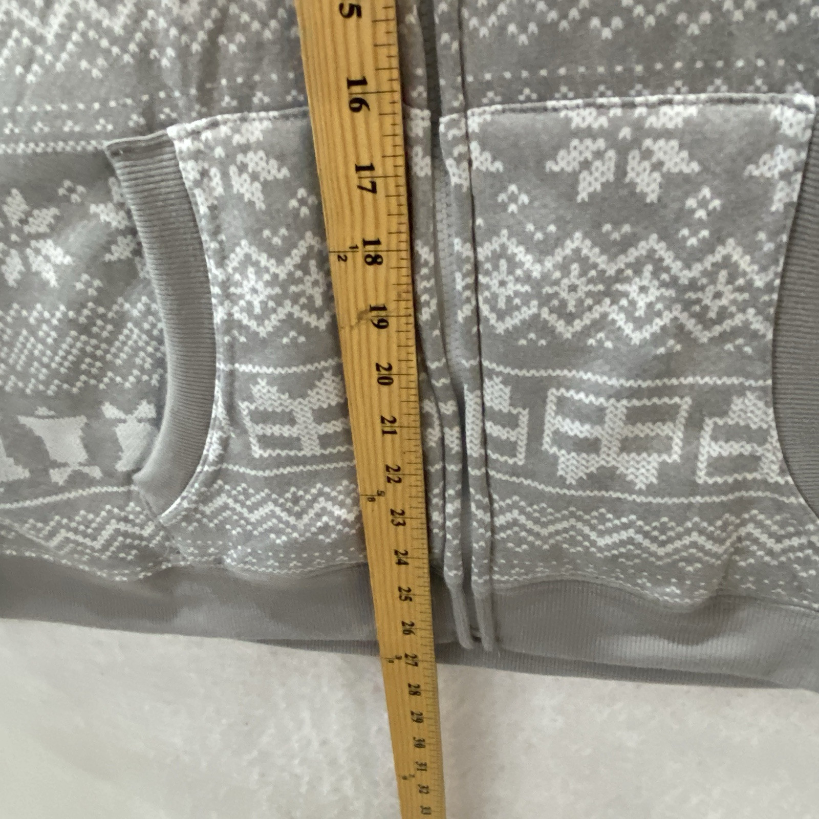 ADTN Fleece Hoodie Christmas Men’s XXL Gray Full Zip Sherpa Lined Pockets