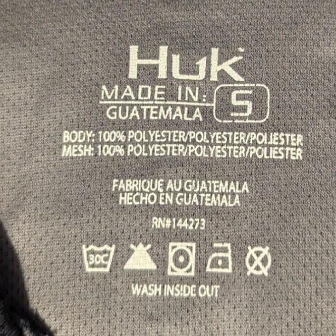 Huk Men Small Icon X Coldfront Hoodie 1/4 Zip Volcanic Ash Heather Grey Fishing