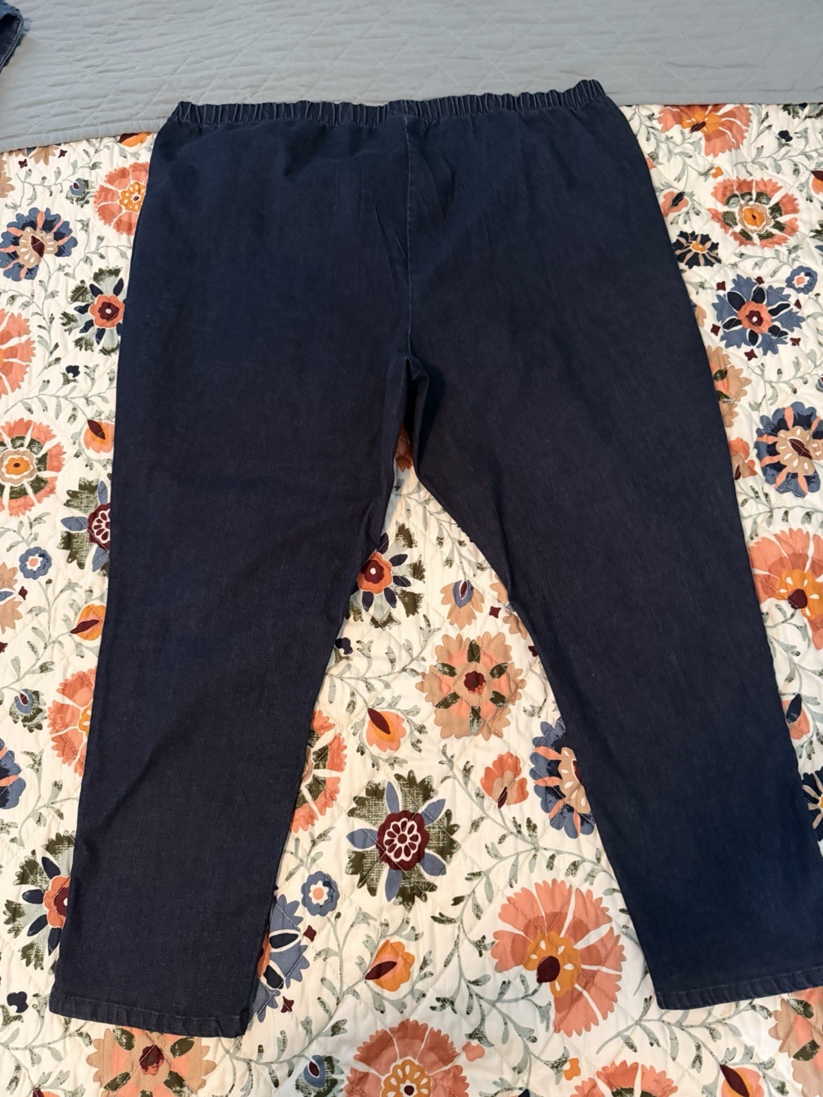 Woman Within Women’s Plus Jeans Dark Blue Dark Wash Denim Tapered Pull-On