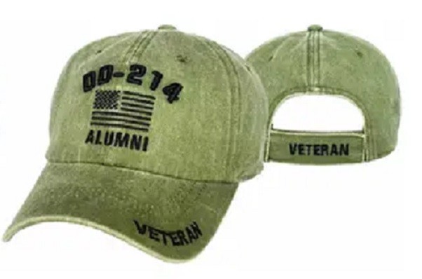 DD-214 Alumni Veteran Baseball Cap Washed STYLE Military Hat (OLIVE GREEN)