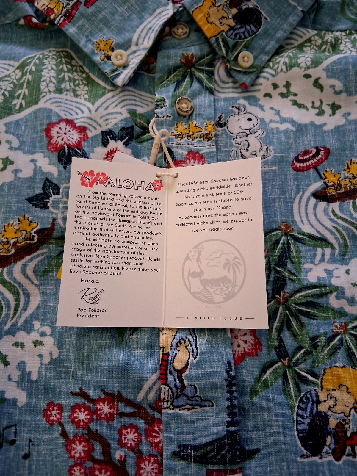 Reyn Spooner Boy’s “PEANUTS IN JAPAN” NWT Aqua Button Front Shirt Sizes