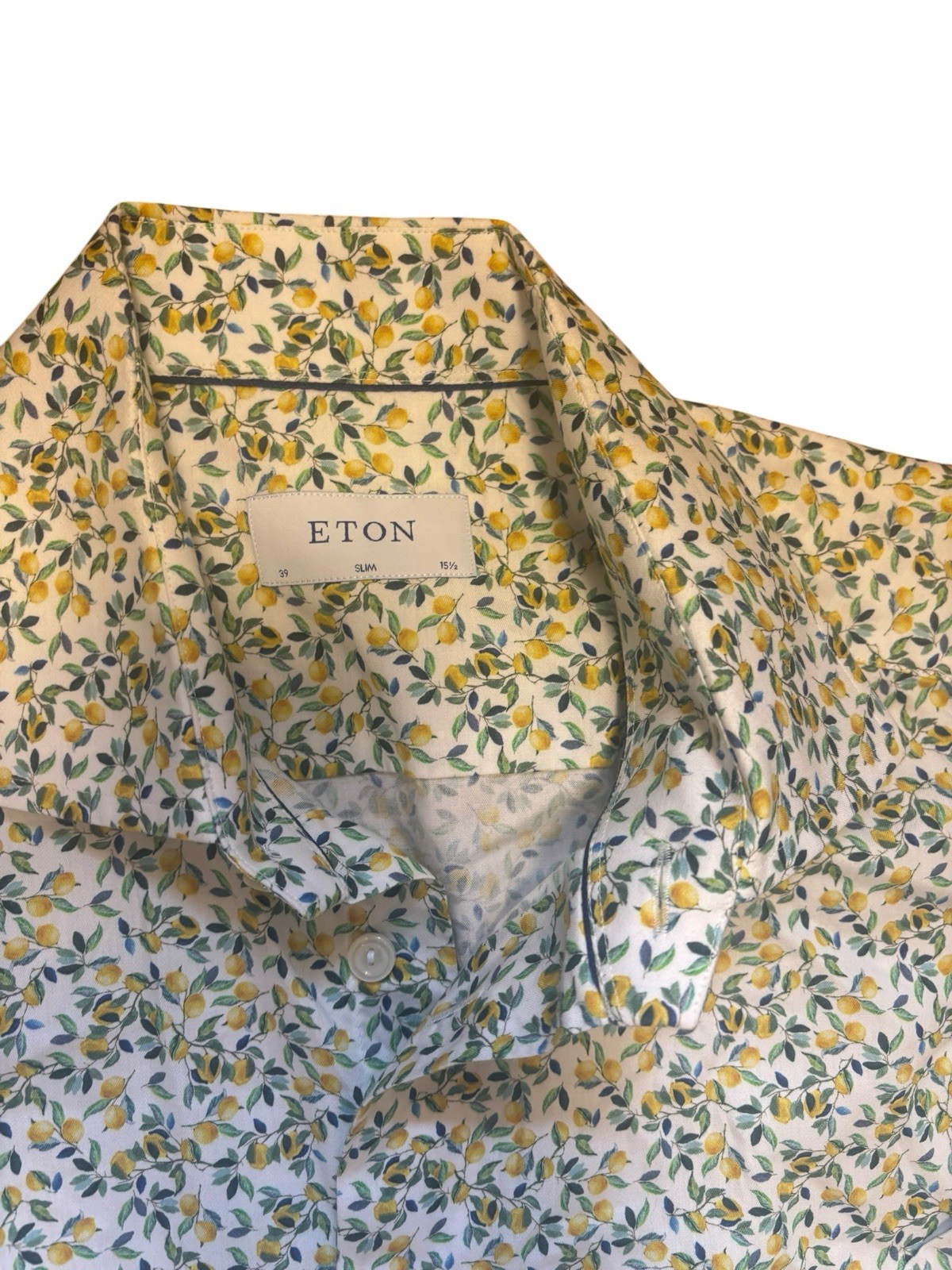 Eton Lemon Twill Slim Shirt Size 39 15.5 Long Sleeve Button Up Dress Shirt Men’s