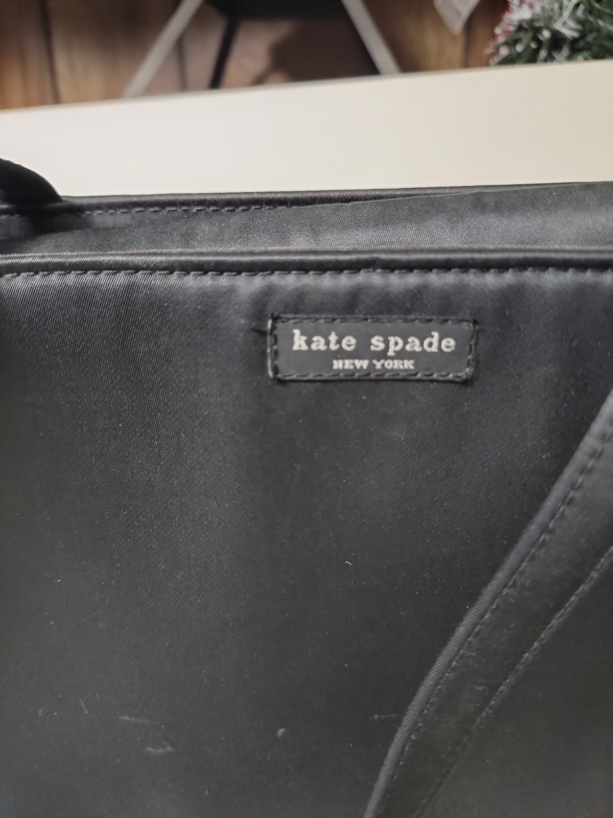 Kate Spade Sam Black Classic Vintage Fabric Nylon Shoulder Bag Box Tote