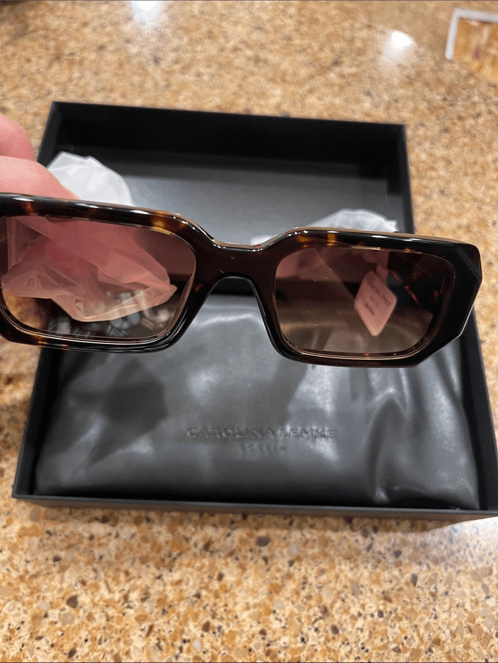 Oversized Tortoiseshell Square Sunglasses – Brown Gradient (CL9028-2)