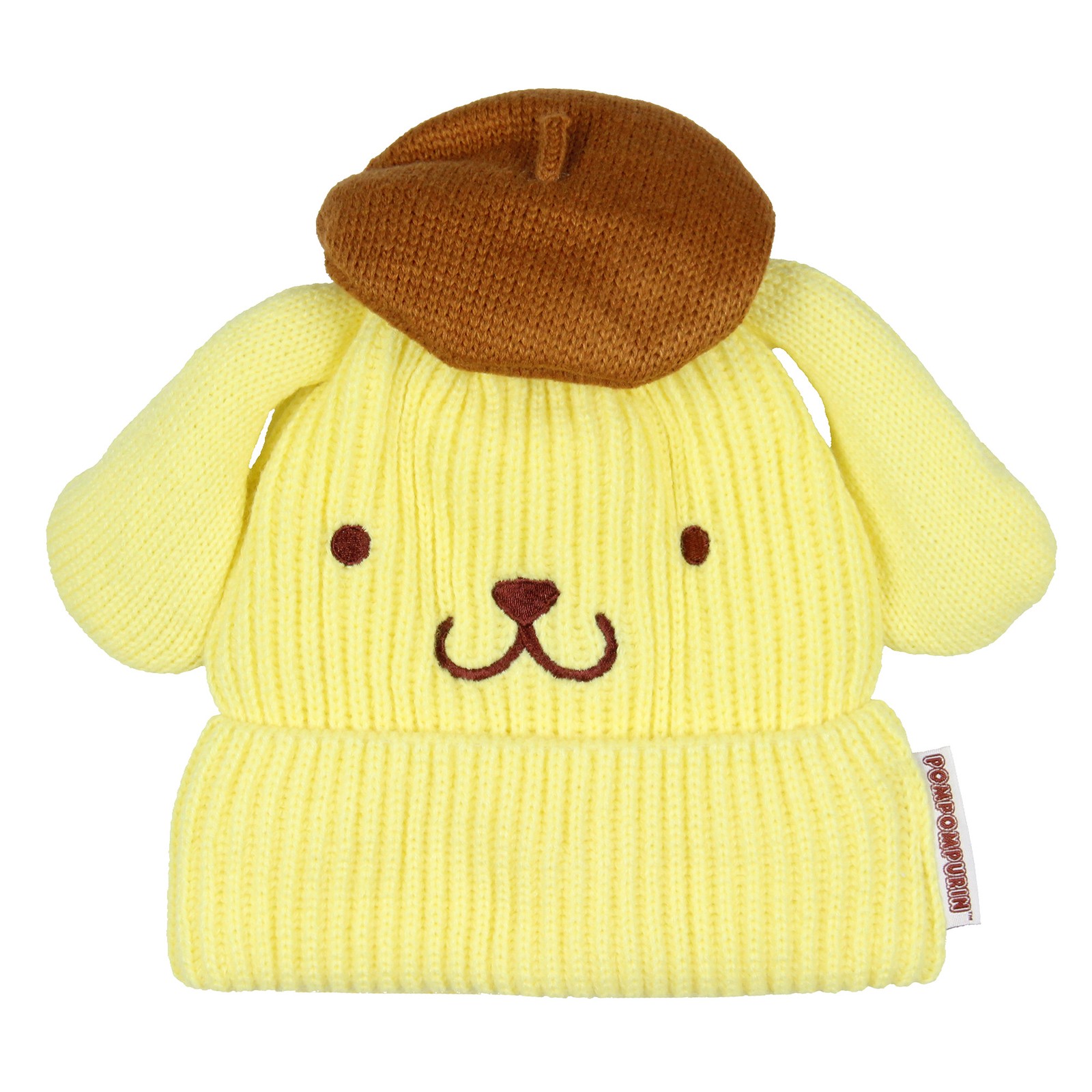 Sanrio Hello Kitty Adult Pompompurin Embroidered Character Cuffed Beanie Cap Hat