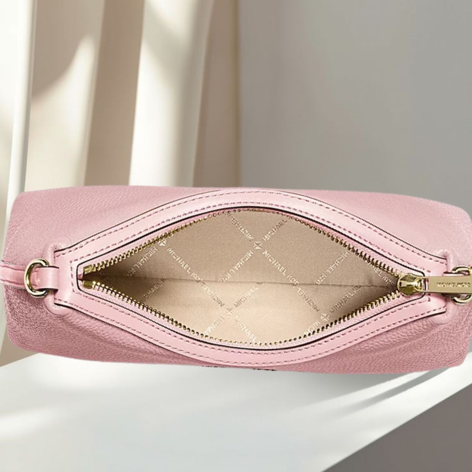 Michael Kors Sammy Women Small Leather Convertible Crossbody Bag Powder Blush