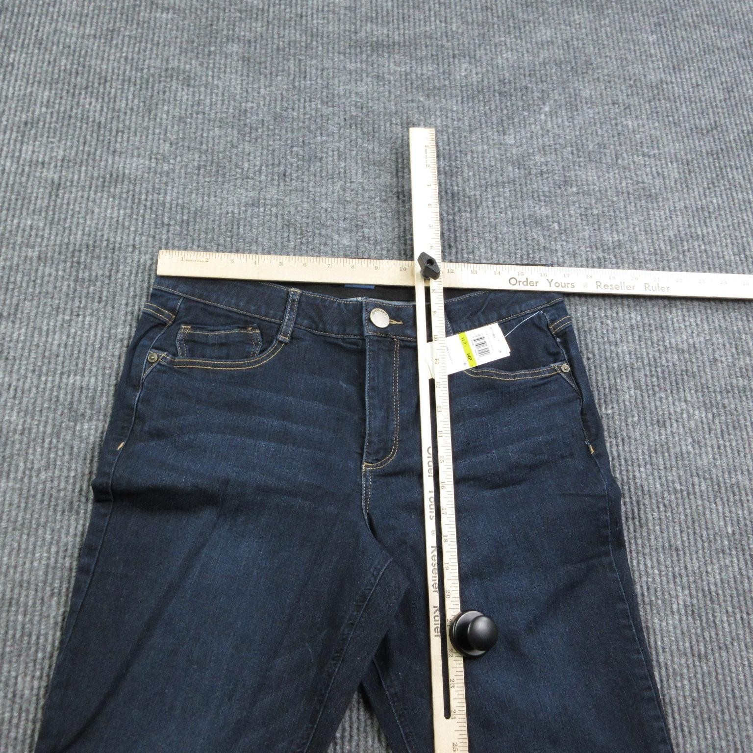 Democracy Jeans Womens 14P Blue Flared Mid Rise Ab’solution Stretch 33×29* NWT