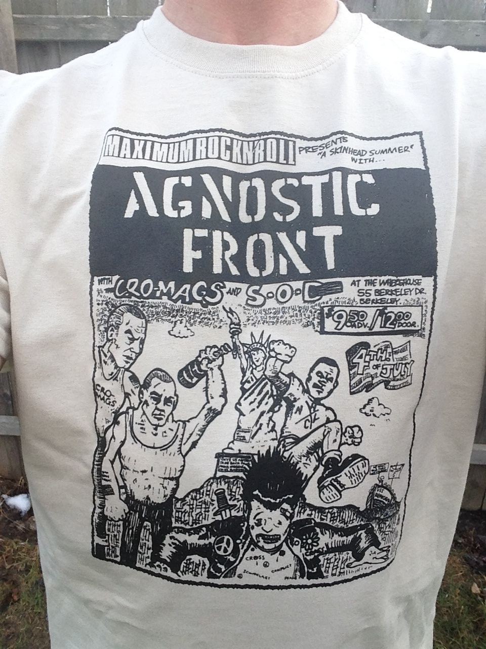 Agnostic Hardcore SOD CroMags NYC Hardcore Shirt S M L XL 2X You Pick Size