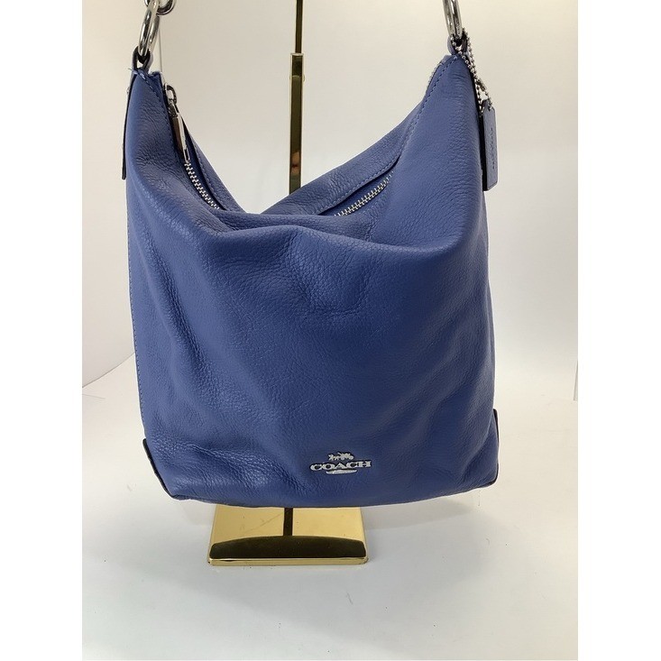 Coach Abby Duffle Pebbled Leather Braided-Handle Hobo Shoulder Bag
