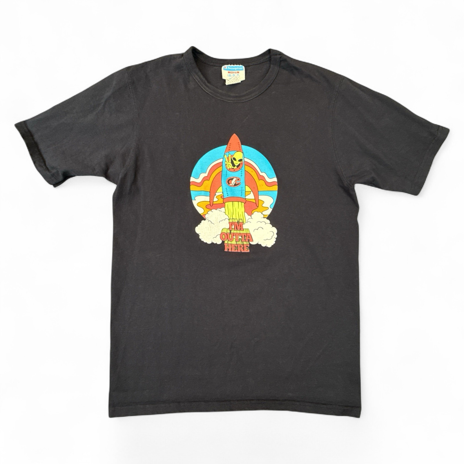 Champion GT19T Heritage Alien I’m Outta Here Graphic Tee Black Medium