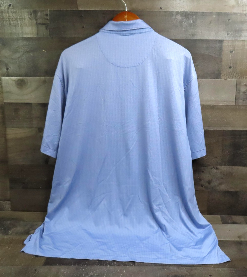 Peter Millar Polo Shirt Mens XL Blue Martini Print Bighorn Golf Performance