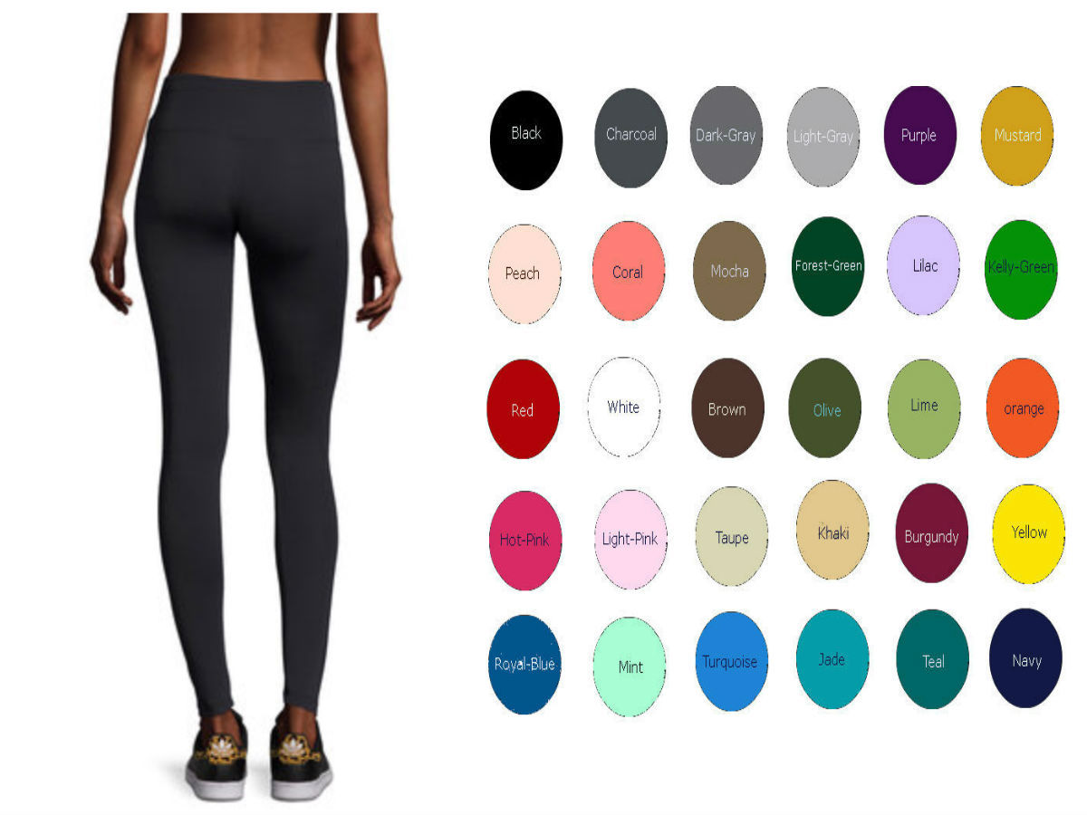 32″ Inseam Cotton Spandex Yoga High Waist Full Length leggings S-5X 30 Colors