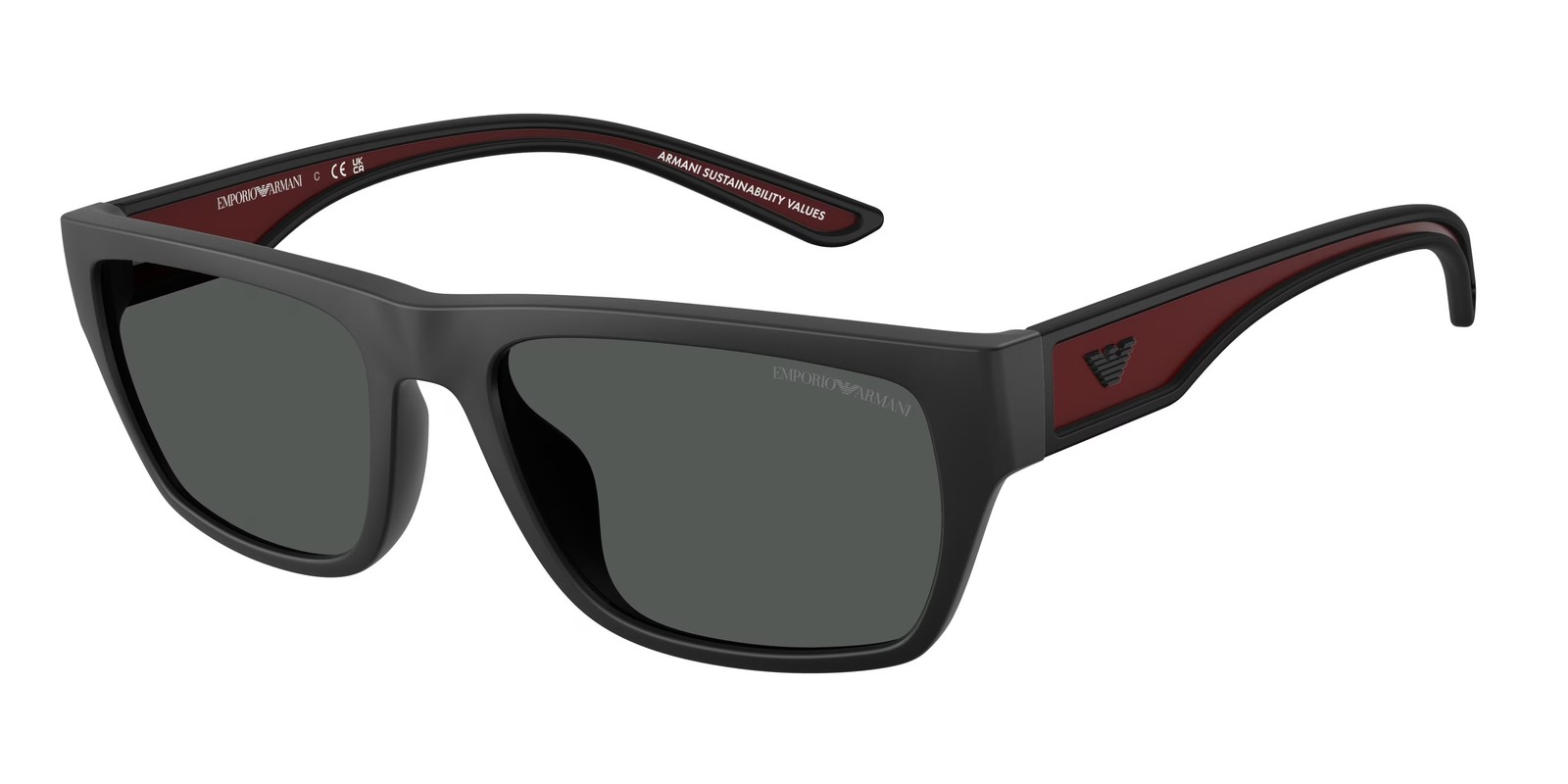 EMPORIO ARMANI EA4267U 500987 Rubber Matte Black Dark Grey 57mm Men’s Sunglasses