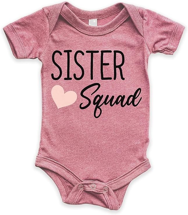 Sister Squad One Piece, 50/50 Cotton-Polyester Blend, Newborn Size