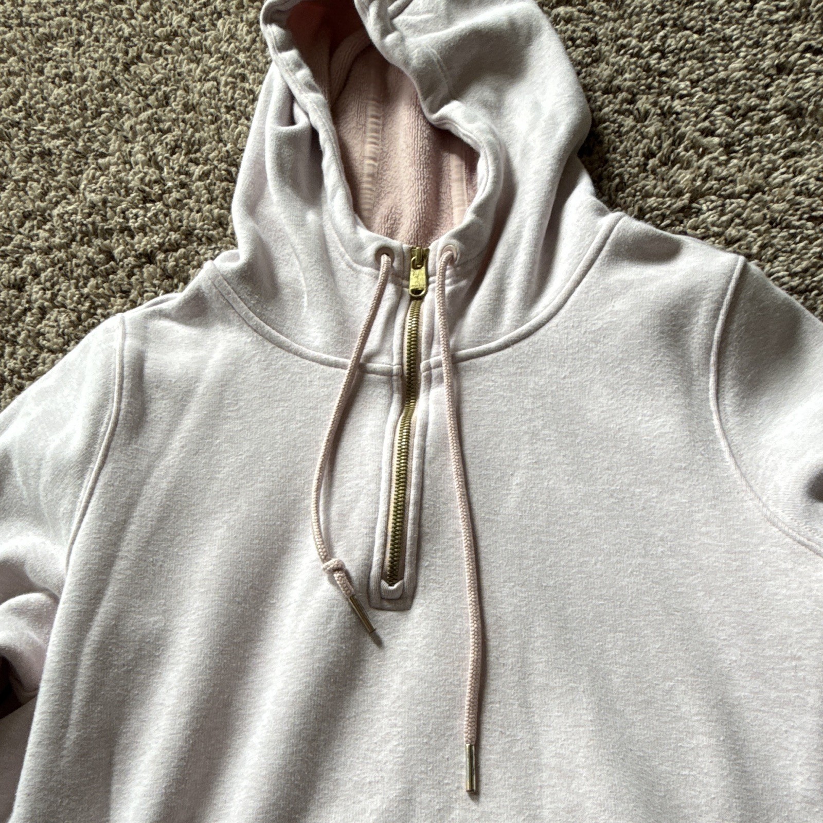Athleta Women’s 1/4 Zip Hooded Jacket Light Pink Size Large