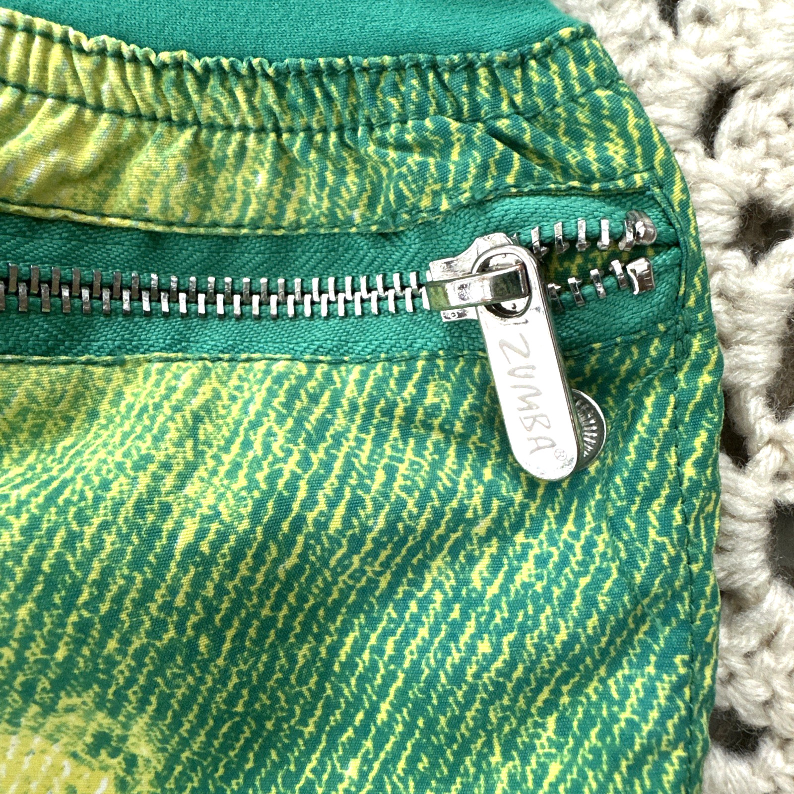Zumba Pants Womens Green Cargo Parachute Adjustable Ankle Strap XS