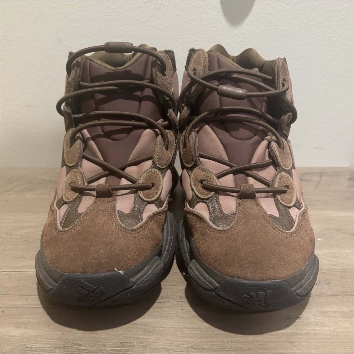 adidas Yeezy 500 High Mist Stone Brown Pink Gray High-Top Suede Men’s Sneakers