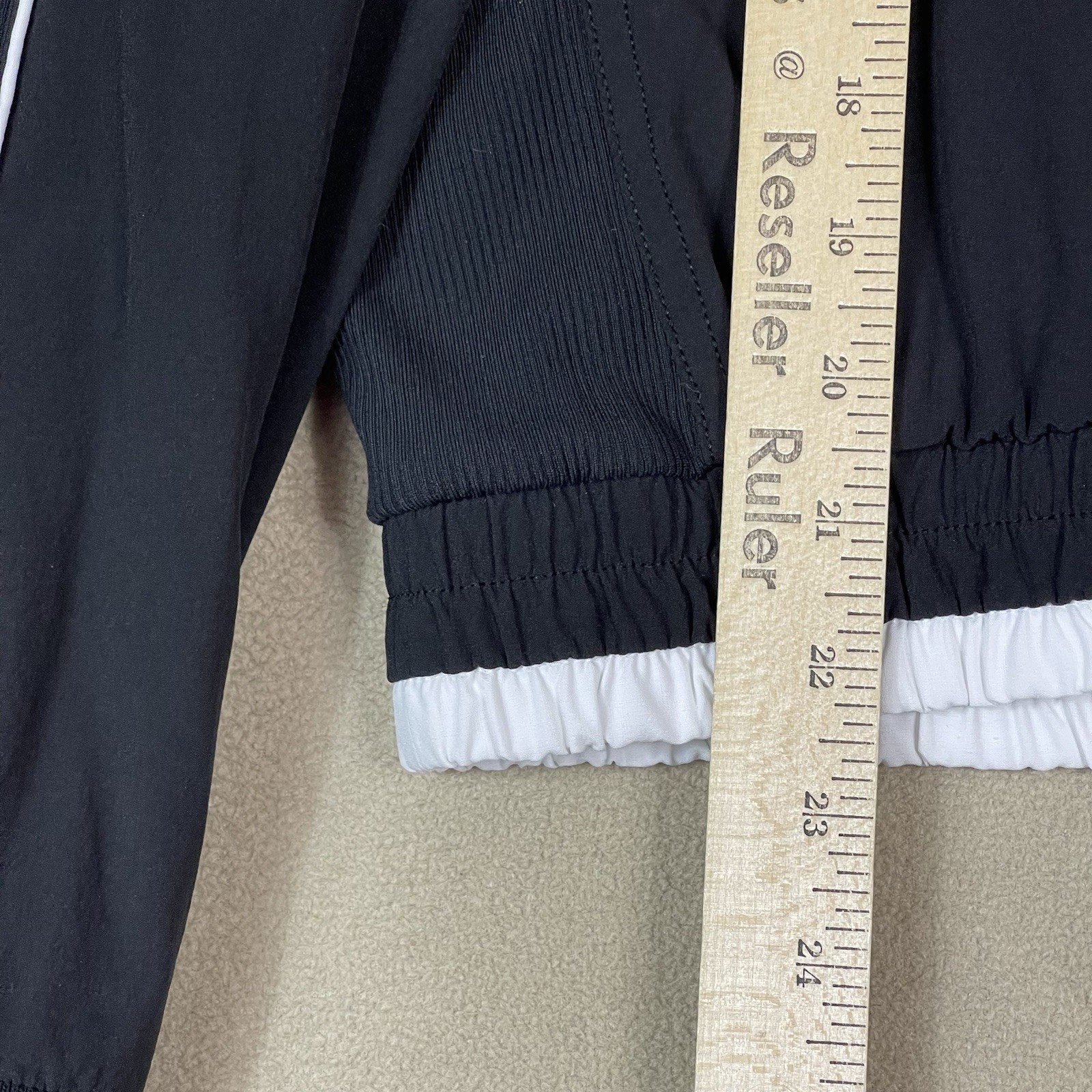 Athleta Jacket Womens M Black Brooklyn Track Full Zip Bomber Athletic High Neck