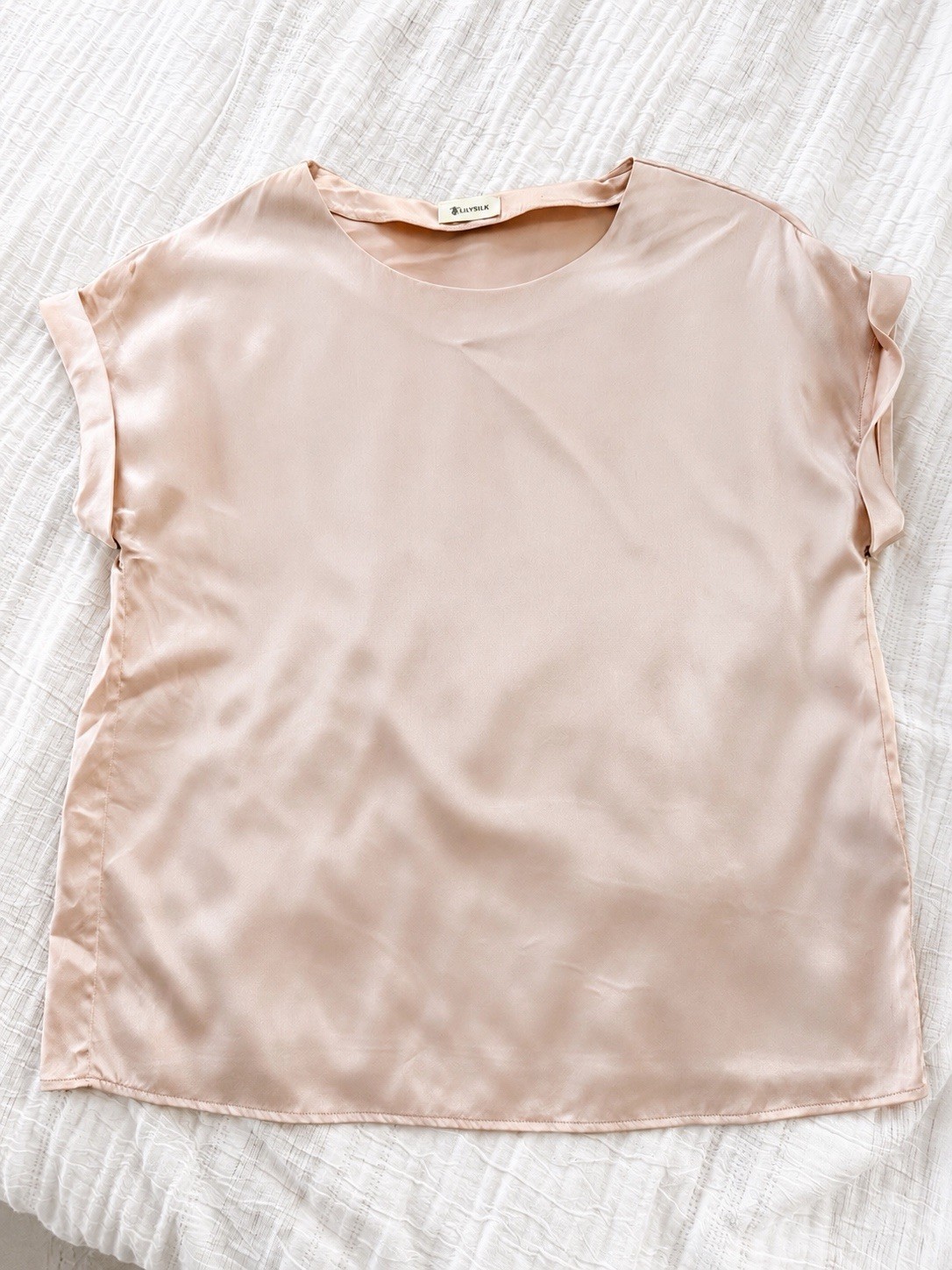 LILYSILK Blush Pink Mulberry Silk Blend Blouse Size S