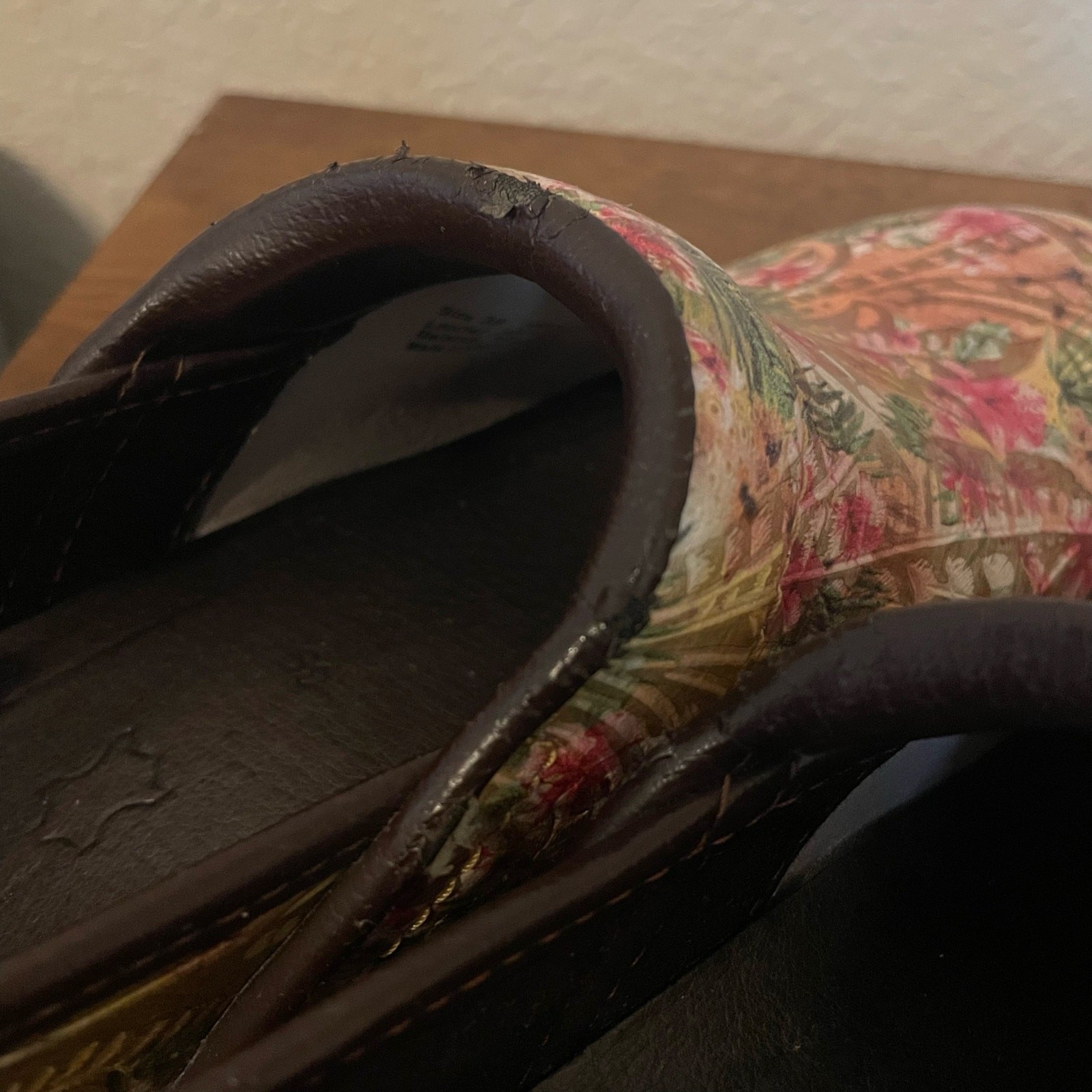 Dansko tropical print clogs