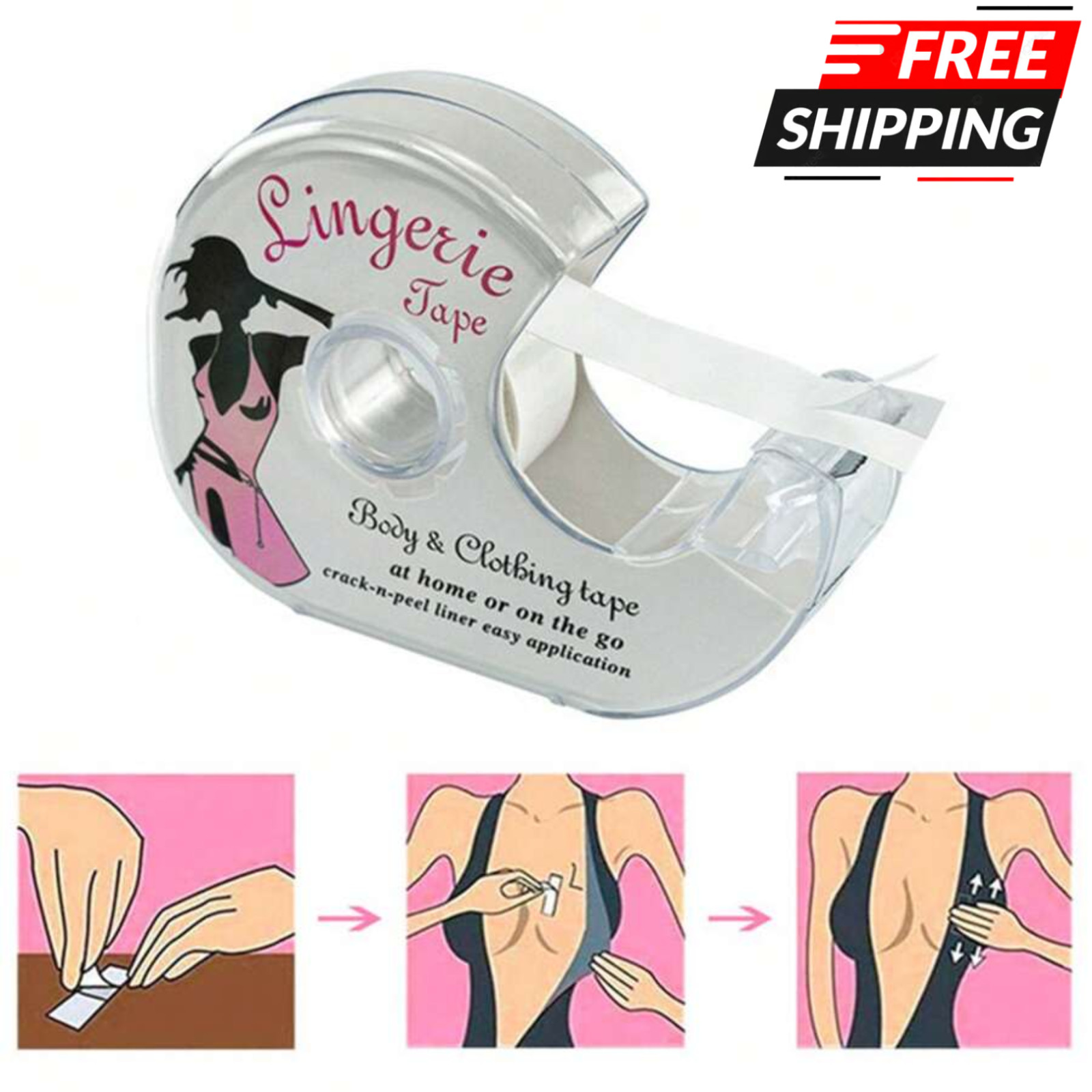 Body Tape Invisible Double-Sided Anti-Glare 5m Adhesive Clothing Tape for Women