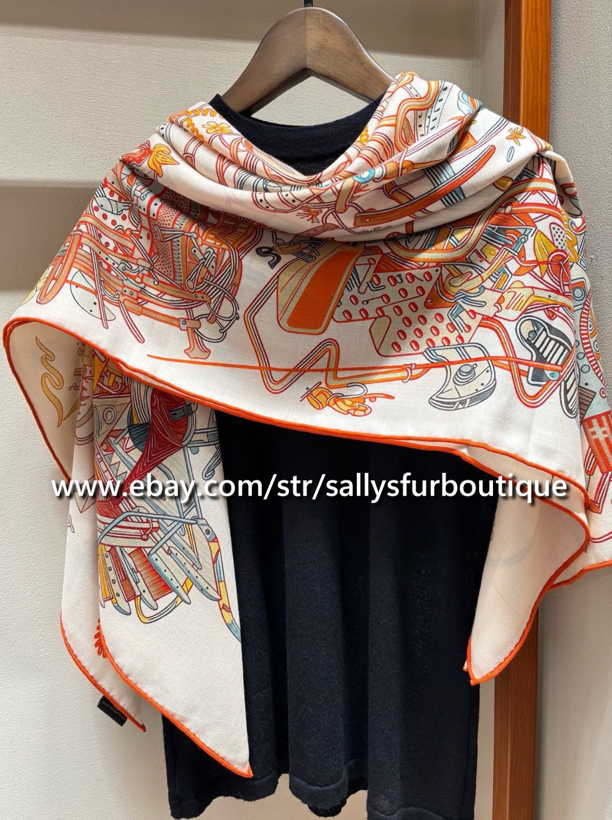 2026 Sallys 70% Cashmere 30% Silk Wrap Scarf Future Print Double Face Shawl 53″