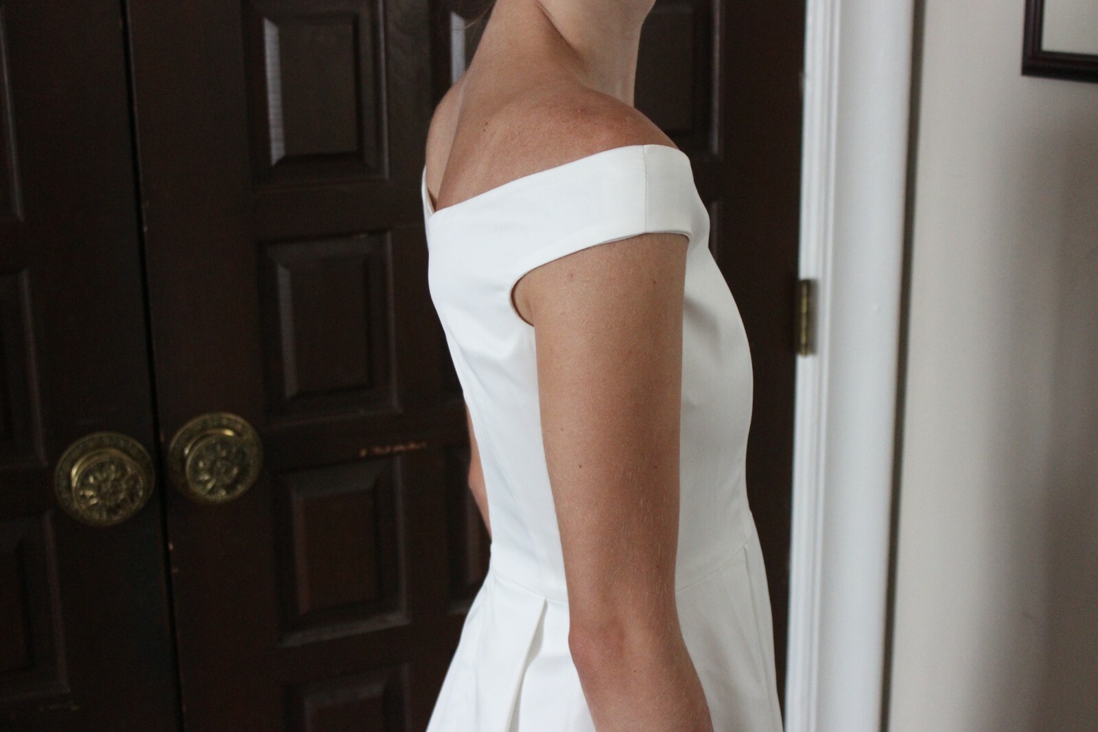 Classic & Clean Custom Silk A-Line Wedding Dress – Never Worn