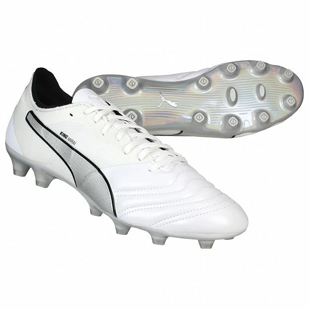 Puma King Mirai Ultimate 2 HG Puma White Silver 108150-01 Men’s Size US 6 – 11