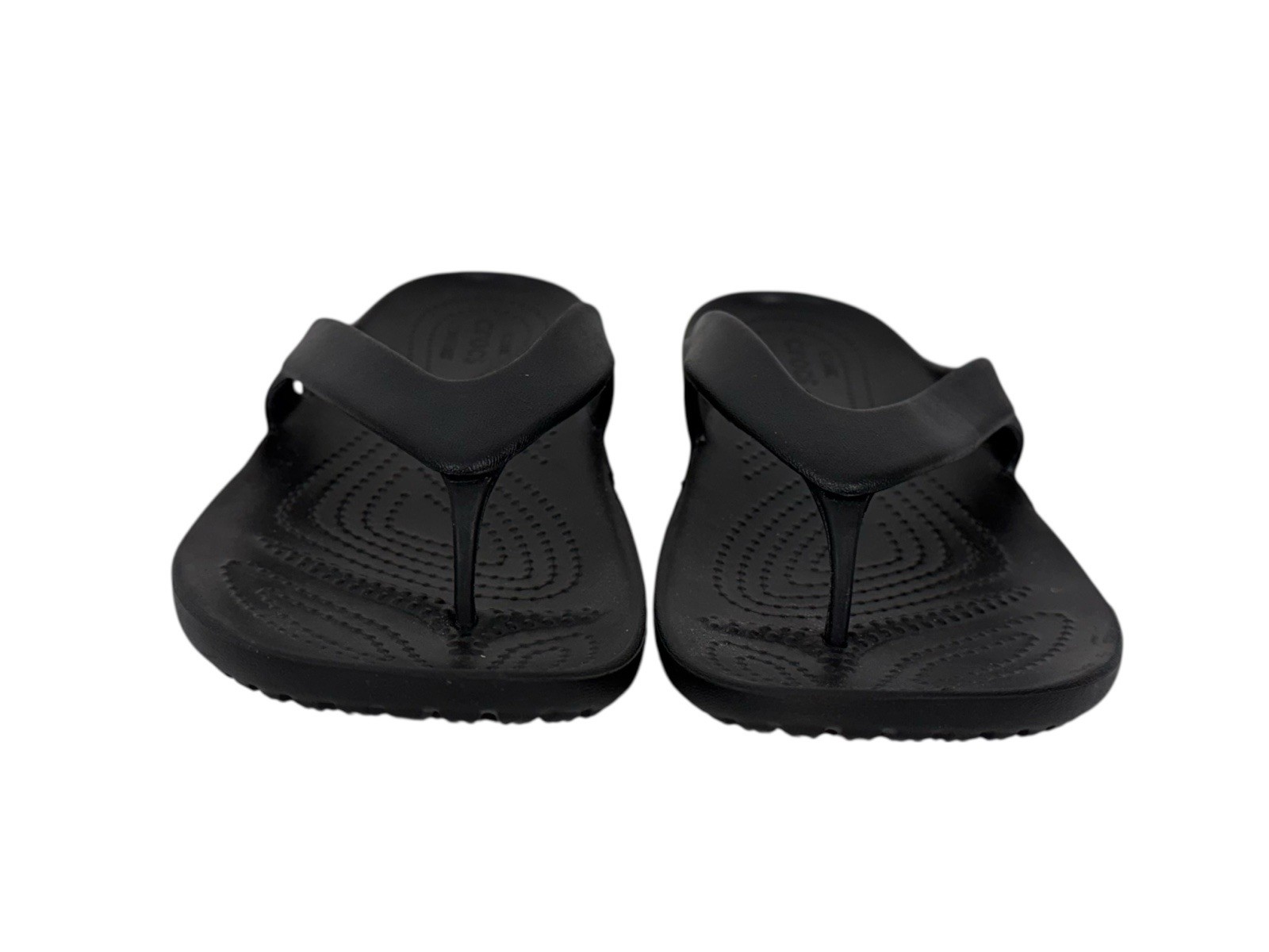 Crocs Kadee II Iconic Comfort Womens Size 9 Black Flip Flops Sandals Thongs EUC