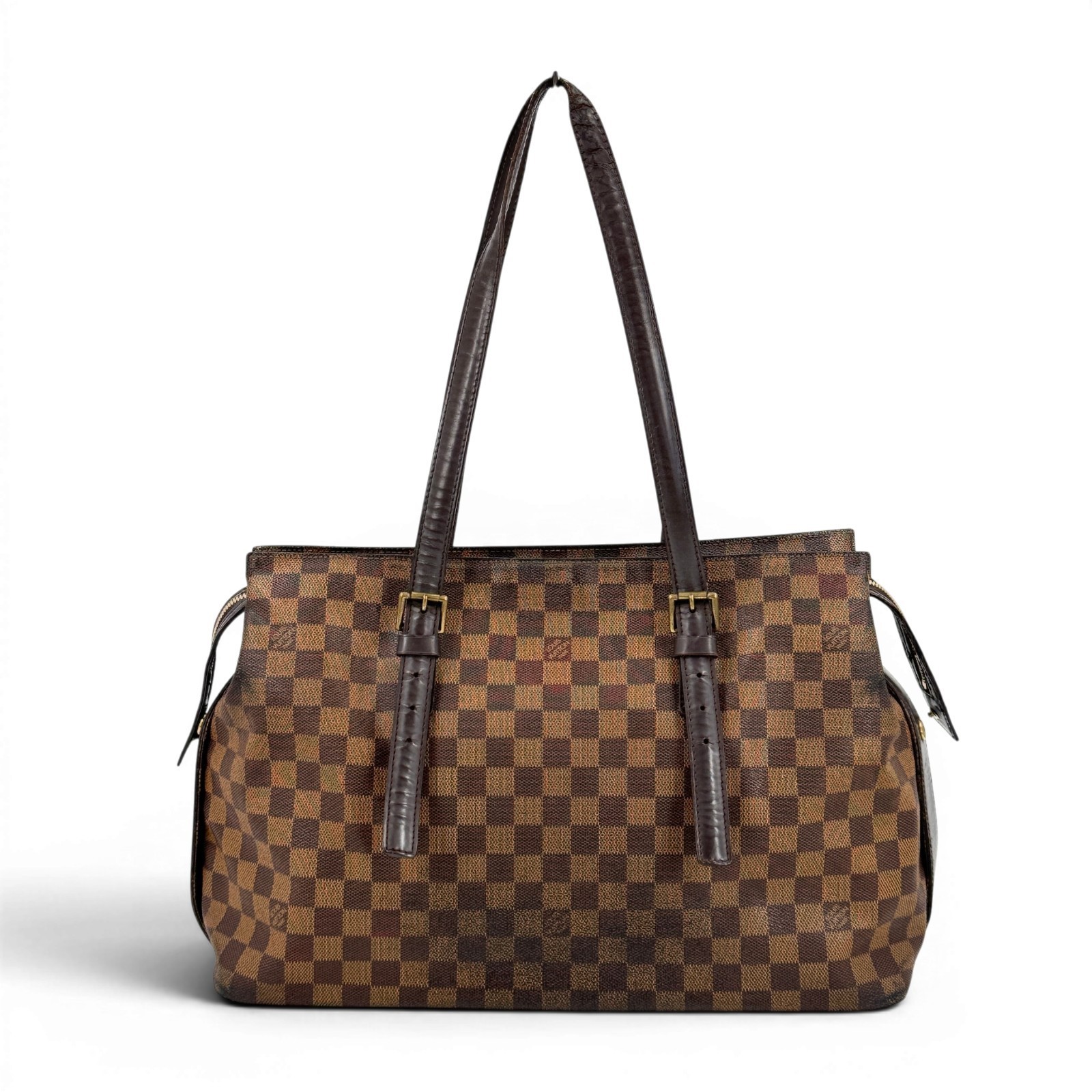 LOUIS VUITTON Chelsea Damier Ebene Canvas Brown Shoulder Bag N51119