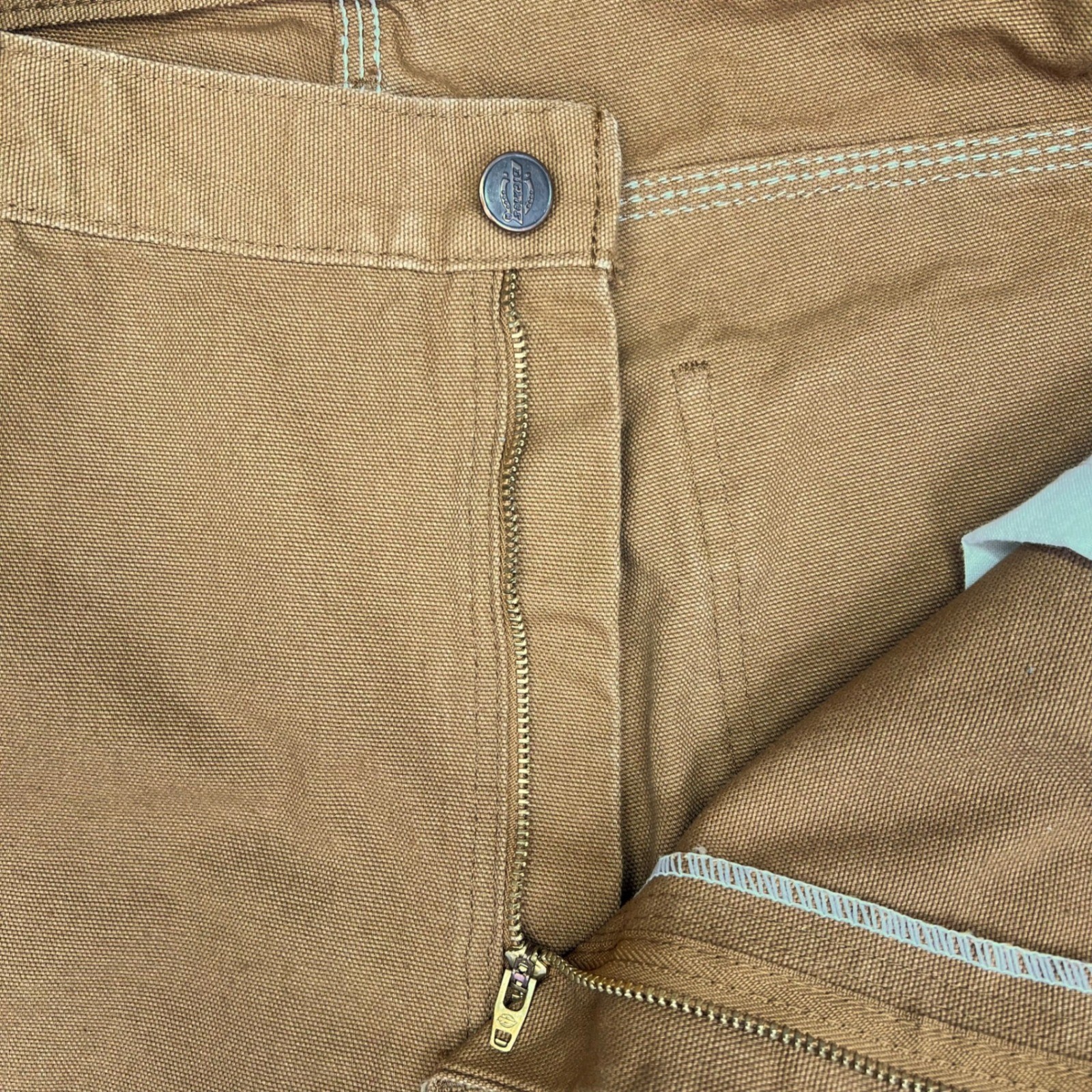 Dickies Carpenter Pants Mens 38×32 Brown Duck Canvas Workwear Utility Rugged Y2K