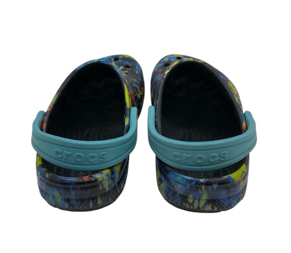 Crocs Classic Kids Shoes Tie Dye Multicolor Paint Splatter Slip On Clogs Sz C11