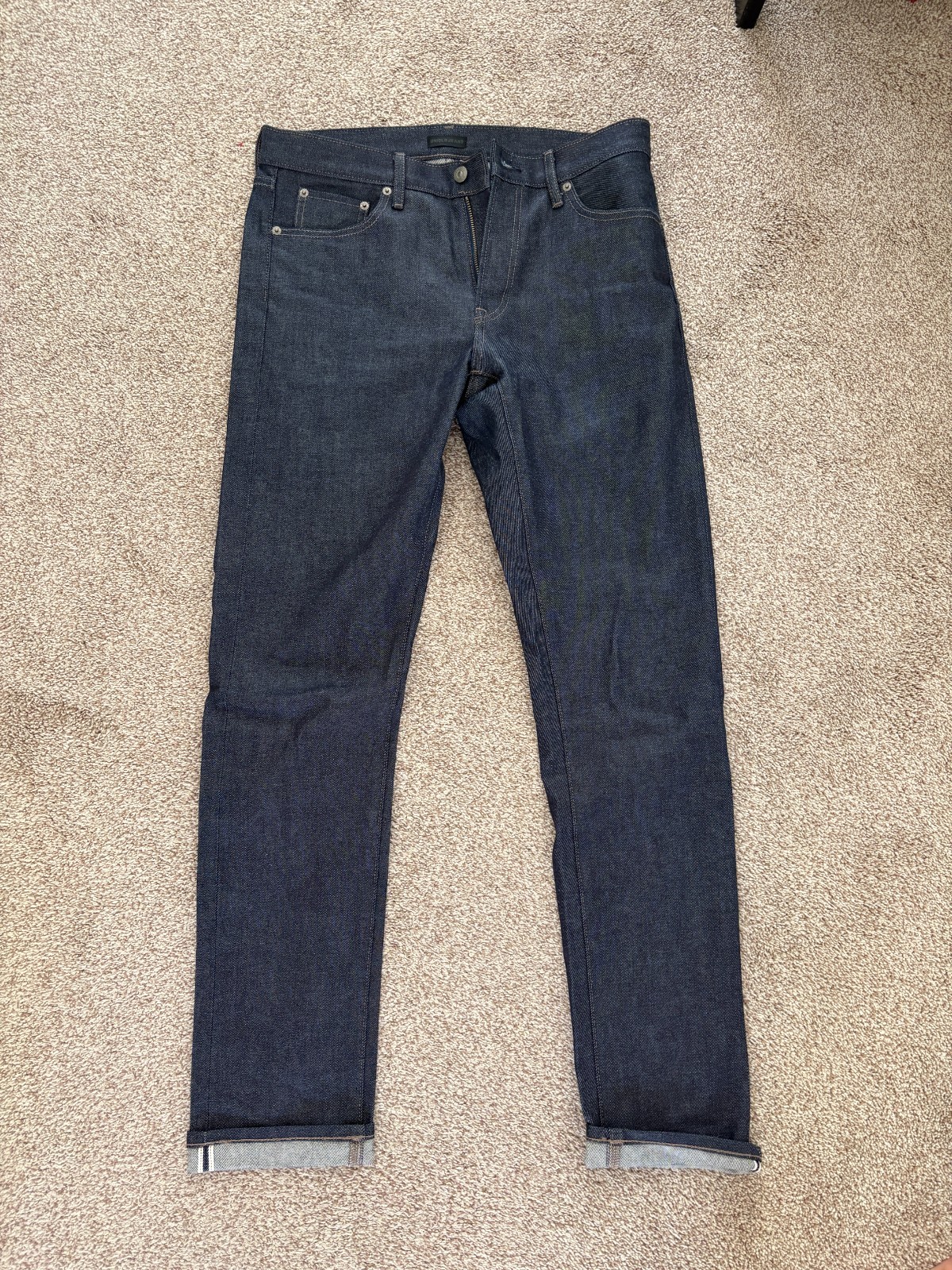 Uniqlo Jeans Mens 32×34 Blue Selvedge Denim Stretch