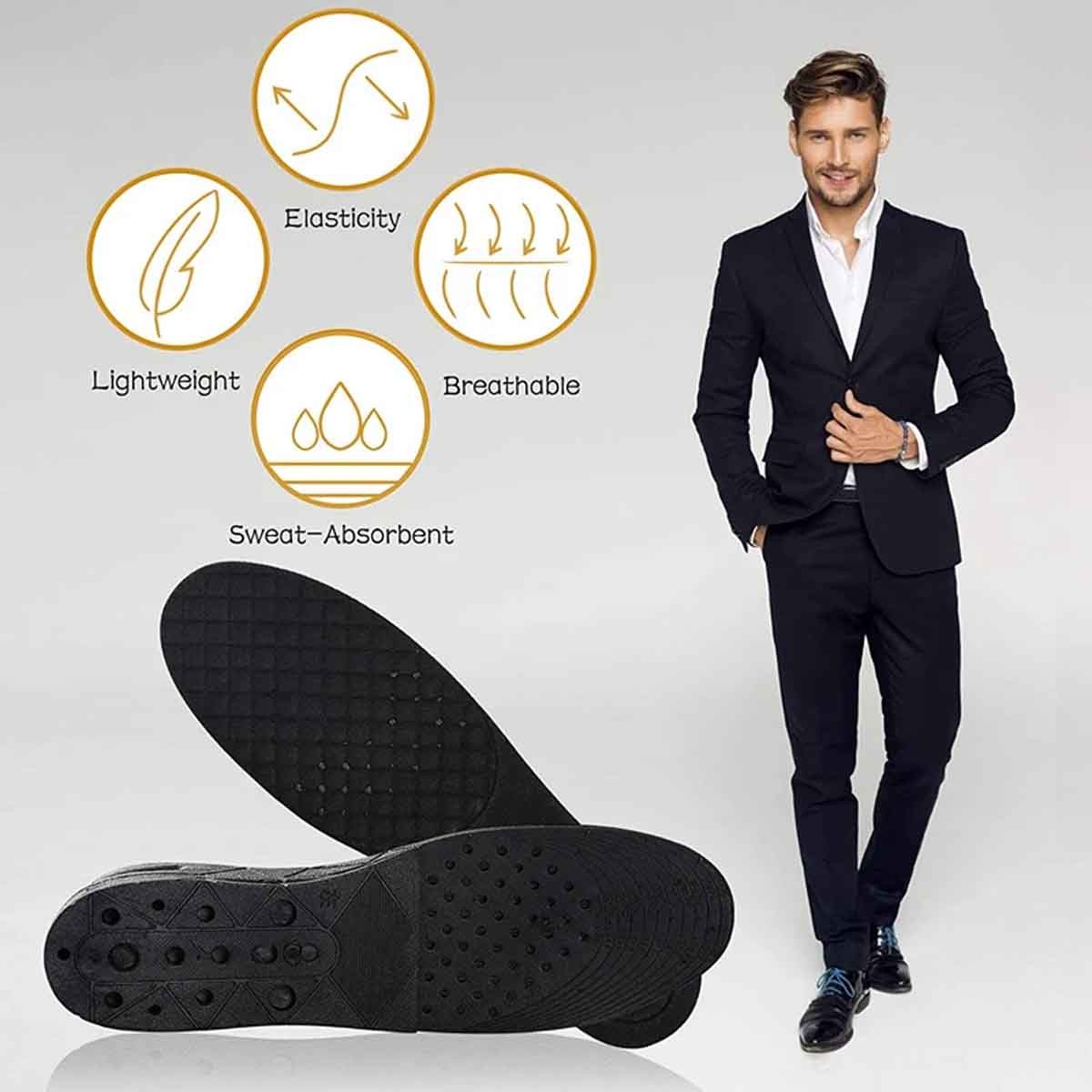 7cm Height Boost Insoles Shock Absorbing for Sneakers Boots Free Cutting Unisex