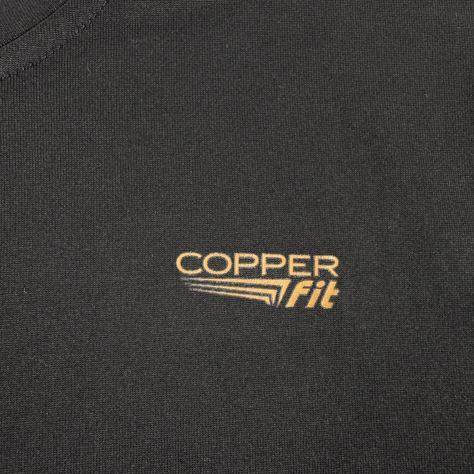 Copper Fit Shirt Mens Medium Black Long Sleeve Crew Neck Performance Tee Gym