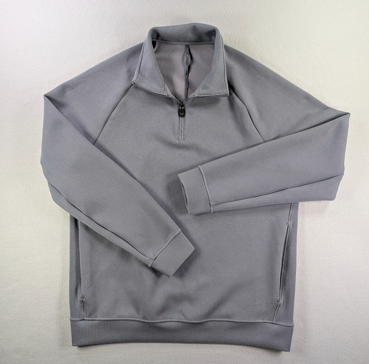 Lululemon Smooth Spacer Quarter Zip Pullover Mens Large Gray Kangaroo Pocket